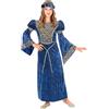 W WIDMANN MILANO Party Fashion - Costume da bambina: abito rinascimentale | Set da 2 pezzi con copricapo incluso, abbigliamento medievale, principessa, regina, Carnevale, festa a tema