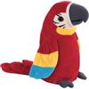 Idena 40358 - Pappagallo chiacchierone Rosso, Circa 17 cm, Peluche Che ripete Tutto con Una Voce Buffa e muove Le Ali, a Batteria