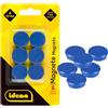 Idena 377026 - Magneti, 6 pezzi, diametro 24 mm, rotondi, spessore 7 mm, blu