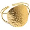 Vestopazzo Bracciale Fascia in Ottone con Placca Grande, Effetto Battuto | Modello Aperto Regolabile | Altezza 5cm | DD11122