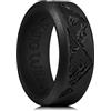 King Will Fedi nuziali in silicone per uomini e donne, interno sottile con motivo a cuore, anello di fidanzamento in gomma nero/blu/blu menta/grigio, larghezza 8 mm, spessore 2,2 mm, X 1/2, Silicone