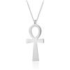 Kritz Collana Ankh da Donna in Acciaio Inossidabile 316L Argento, Ciondolo Croce della Vita Egizia - Gioiello Regalo per Donne