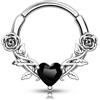 CM Crareesi Mania Gioielli per Piercing Rosa Helix Septum Daith - Clicker per Setto in Acciaio Inossidabile 316L 16G Trasparente Helix Daith Cartilagine Conch Tragus Orecchino ad Anello, 10 mm/8 mm
