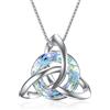 TOUPOP Collana celtica da donna in argento Sterling S925 con nodo celtico con cristalli, idea regalo per donne e ragazze, 2,17 x 1,96 cm, Argento sterling, Zirconia cubica