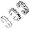 LeCalla 925 Anelli da Punta in Argento Sterling Minimalista Set di Anelli da Punta Regolabili Aperti Semplici e Antichi per Donne