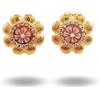 gioiellitaly Orecchini a lobo cammeo fiore inciso zirconi bianchi argento 925 dorato chiusura perno e farfallina gioiello artigianale donna ragazza elegante