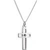 Aka Gioielli - Collana Croce Uomo Donna in Argento 925 Placcato Rodio, Ciondolo con Cristallo Ematite, Catenina Regolabile 45-50 cm, Gioiello Anallergico Senza Nichel, Idea Regalo Elegante con Scatola