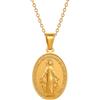 Kritz Collana Donna Vergine Maria Placcata Oro, Ciondolo Madonna di Guadalupe e Medaglia Miracolosa - Gioiello Cristiano Cattolico in Acciaio Inox per Ragazza