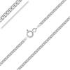 PLANETYS - Catenina per Bambini Argento Sterling 925 Rodiato Modello Barbazzale (Grumetta) Piatta Larghezza: 2 mm Lunghezza: 32-34-36-38-40 cm