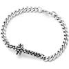 COOLSTEELANDBEYOND Bracciale In Acciaio Inossidabile da Uomo con Croce Testurizzata, Bracciale Religioso Gotico, Gioiello Punk Rock