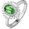 RDSGYZ Fede nuziale da donna in platino 950, misura singola 47 (15,0-65 (20,7), anello di fidanzamento da donna, con girasole con smeraldo da 1,5 ct e moissanite, 60 (19.1), Platino, Smeraldo creato