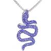 Pauro - Collana da uomo con ciondolo a forma di serpente, in acciaio INOX, con diamanti e zirconia cubica, lunghezza 61 cm,