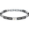 Maserati Jewels bracciale Uomo Acciaio, ip nero/oro giallo, pietre preziose