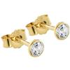 NKlaus coppia di orecchini a calice da 4 mm in oro giallo 375 orecchini in oro 9 carati cristallo zircone bianco 2605