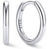 ChicSilver 8-20mm Orecchini a Cerchio Donna Argento 925 Nero Oro Rosa | argento 925 delicato sulla pelle e anallergico; design semplice e classico, brillante, elegante,intramontabile e versatile