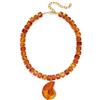 TOVABA Collana con conchiglia in resina, perle con blocchi spessi, gioielli alla moda per l'uso quotidiano, resina
