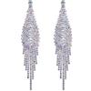 FOCALOOK Orecchini Pendenti Donna con Cristalli Zirconi Lunghi di Lusso Orecchini Strassi Pendenti Lunghi per Serata Festa Ballo Sposa Matrimonio regalo per mamma