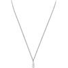 Purelei® Collana Sparkling, Collana da donna in acciaio inossidabile, Collana fine con ciondolo a 3 pietre (zirconi), Collana resistente all'acqua, Lunghezza 40-45 cm (Argento)