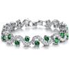 Crystalline Azuria Donna 18ct Placcato Oro Bianco Bracciale Tennis con Verde Smeraldo simulato Cristalli di Zirconi 18 cm