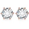 JewelryPalace 4ct Orecchini a Bottone Argento 925 con Moissanite, Piercing Orecchini a Lobo con Pietra a Taglio Rotondo, Orecchini Solitario Oro Rosa Matrimonio Set Gioielli