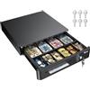 Tera CASSETTO CASSA REGISTRATORE MONETE 33,5X33X10,4 CM 4 SCOMPARTI BANCONOTE 6 SCOMP