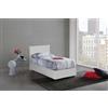 Dmora Talamo Italia Letto contenitore Singolo Anna, Made in Italy, Letto con rivestimento in ecopelle, Apertura frontale, con materasso cm 80x200 incluso, Bianco