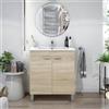 Dmora Mobile Sottolavabo Hickory 70x45x80h cm Marrone Rovere 2 Ante Apertura Battente, Chiusura Soft Close