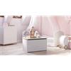 Dmora Baule Bialystok, Contenitore multiuso, Cassapanca multiuso, Box portaoggetti, 40x42 h73 cm, Bianco
