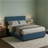 Dmora Talamo Italia Letto contenitore Una piazza e mezza Anna, Made in Italy, Letto con rivestimento in tessuto, Apertura frontale, adatto per materasso cm 120x200, Blu