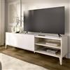 Dmora Mobile Porta TV Zuppo 43x155x50h cm Bianco Modulabile 3 Ripiani, Un'anta