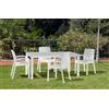 Dmora Set di 4 Sedie impilabili Effetto Rattan, Made in Italy, 60x54x82, Color Bianco