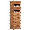 Relaxdays Scarpiera, 10 scomparti, HBT: 176x43x34 cm, effetto legno, porta scarpe, marrone/nero