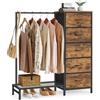 SONGMICS Stand Appendiabiti con Cassettiera, Armadio Aperto con 5 Cassetti in Tessuto e Barra, Ripiano Inferiore, 96,2 x 30 x 117,7 cm, Marrone Vintage, Collezione BELLAH LGS423K101