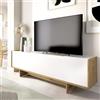 Dmora Mobile Porta TV Cotogno 30x150x50h cm Bianco 3 Ripiani Un'anta, con Piedini