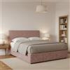 Talamo Italia Letto Piazza e Mezza Carlisle Rosa Antico Sfoderabile Contenitore, Dimensione Materasso 120x190 cm