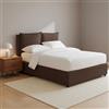 Talamo Italia Letto Piazza e Mezza Newton Marrone Sfoderabile Contenitore, Dimensione Materasso 120x200 cm