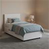 Dmora Letto Singolo Cartisia, Letto Contenitore con Rivestimento in Ecopelle, 100% Made in Italy, Apertura Frontale, Adatto per Materasso Cm 80x200, Bianco