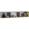 Composad | Pensile Libreria a 3 Vani Compatibile con le linee Vittoria, Brina e Ilago, Mobile Sospeso Soggiorno, Libreria Scaffale, (LxAxP): 123,2x25x30 cm, Grigio Cashmere Topmatt, Made In Italy