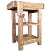 Biscottini Banco Tavolo da Lavoro Country in Legno massello di Tiglio Finitura Naturale Anticata L 64 x PR 57 x H 82 cm Made in Italy, Fedele Riproduzione di Un Antico ed Originale Banco da Falegname