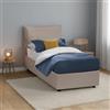 Talamo Italia - Letto Singolo Cristina, Letto Contenitore con Rivestimento in Ecopelle, 100% Made in Italy, Apertura Frontale, Adatto per Materasso Cm 80x200, Tortora