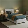 Dmora Talamo Italia Letto contenitore Singolo Anna, Made in Italy, Letto con rivestimento in tessuto, Apertura frontale, con materasso cm 80x200 incluso, Bianco