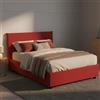 Dmora Talamo Italia Letto contenitore Una piazza e mezza Anna, Made in Italy, Letto con rivestimento in tessuto, Apertura frontale, adatto per materasso cm 120x200, Rosso
