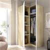 Dmora Guardaroba 2 Ante Cavo 95x204h cm Bianco Appendiabiti Cassetti, Armadio Camera da Letto 4 Ripiani