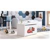 Dmora Baule Bialystok, Contenitore multiuso, Cassapanca multiuso, Box portaoggetti, 40x42 h73 cm, Bianco con macchina