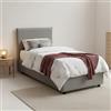 Dmora Talamo Italia Letto contenitore Singolo Anna, Made in Italy, Letto con rivestimento in tessuto, Apertura frontale, adatto per materasso cm 80x200, Grigio