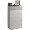 Composad | Cassettiera 6 Cassetti della Linea FAVORITA per Camera da Letto, Cassettone, Mobile Contenitore Camera, (LxAxP): 70,1x119,4x44,4 cm, Rovere Gessato e Grigio Cashmere Topmatt, Made In Italy