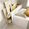 Dmora Testiera Letto Gabbia 19x105 cm Bianco Vani Libreria Singolo, Colore Struttura Marrone