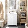 Dmora Mobile Sottolavabo Greenville 60x45x80h cm Bianco Lucido 2 Ante Apertura Battente, Chiusura Soft Close