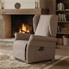 Dmora Poltrona Umberta 75x84x107h cm Beige Sfoderabile Reclinabile, Poltroncina Braccioli Made in Italy