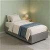 Dmora Letto Singolo Rachele, Letto Contenitore con Rivestimento in Tessuto, 100% Made in Italy, Apertura Frontale, con Materasso Cm 80x200 Incluso, Grigio